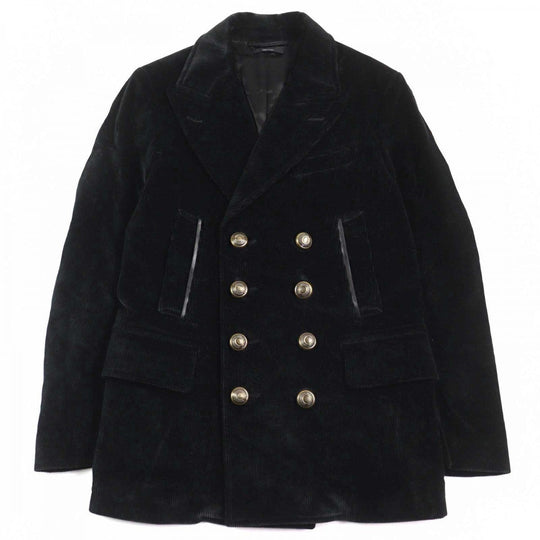TOM FORD pea coat TFO719 Outer: 65% cotton, Outer: 35% recycled fiber, Lining: 60% cupra, Lining: 40% cotton, Sleeve lining: 100% cupra black mens 46 Used Authentic
