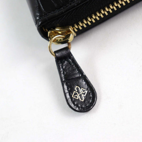 Ettinger Long Wallet Purse CC 2051EJ Main: Leather Black, Ebony mens Used Authentic