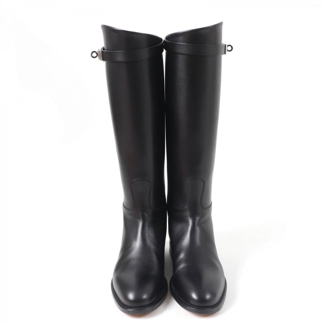HERMES Knee-high boots Main: Leather black Women 37 Used Authentic
