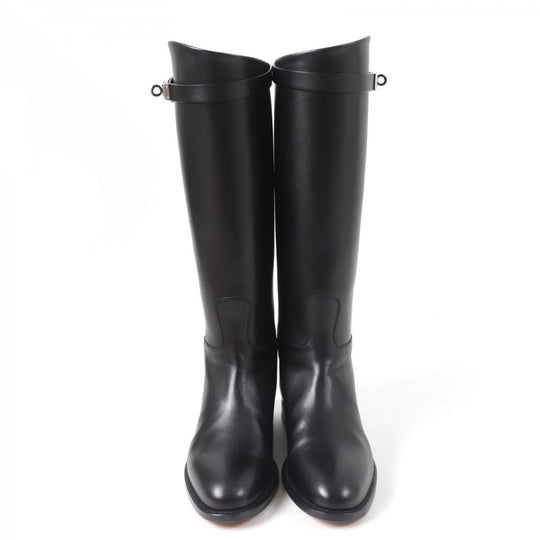 HERMES Knee-high boots Main: Leather black Women 37 Used Authentic