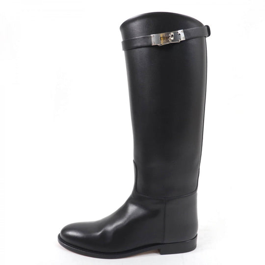 HERMES Knee-high boots Main: Leather black Women 37 Used Authentic