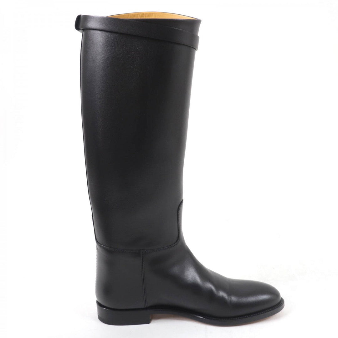 HERMES Knee-high boots Main: Leather black Women 37 Used Authentic