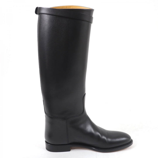 HERMES Knee-high boots Main: Leather black Women 37 Used Authentic