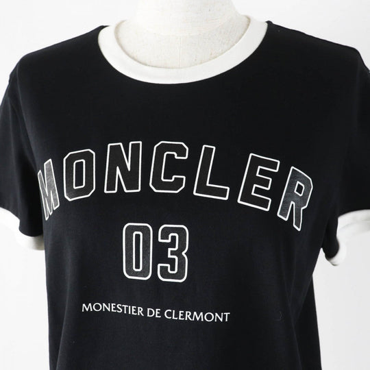 MONCLER Short sleeve T-shirt Main: 100% cotton, Part: 100% cotton black Women S Used Authentic