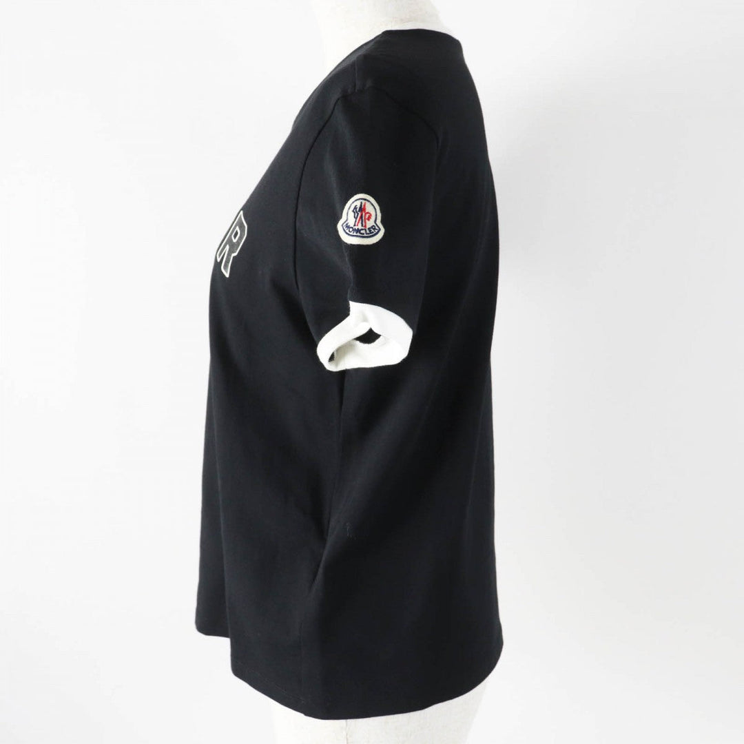 MONCLER Short sleeve T-shirt Main: 100% cotton, Part: 100% cotton black Women S Used Authentic