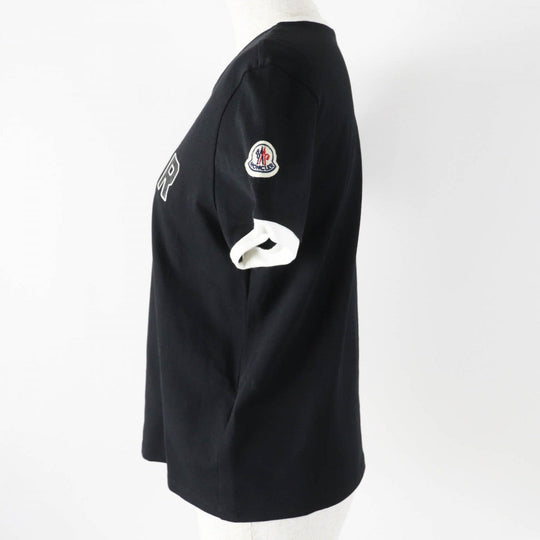 MONCLER Short sleeve T-shirt Main: 100% cotton, Part: 100% cotton black Women S Used Authentic