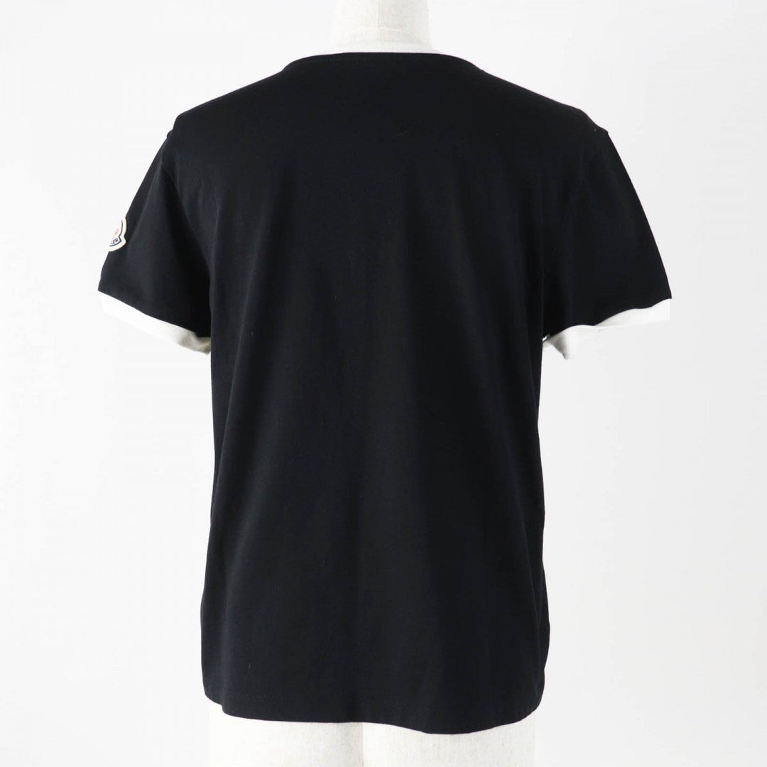 MONCLER Short sleeve T-shirt Main: 100% cotton, Part: 100% cotton black Women S Used Authentic