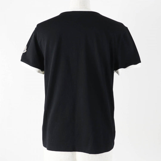 MONCLER Short sleeve T-shirt Main: 100% cotton, Part: 100% cotton black Women S Used Authentic