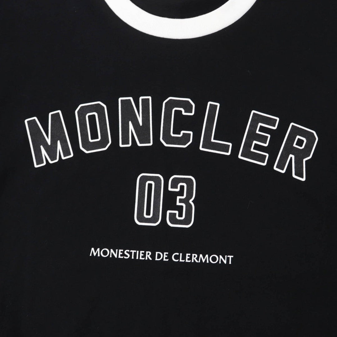 MONCLER Short sleeve T-shirt Main: 100% cotton, Part: 100% cotton black Women S Used Authentic