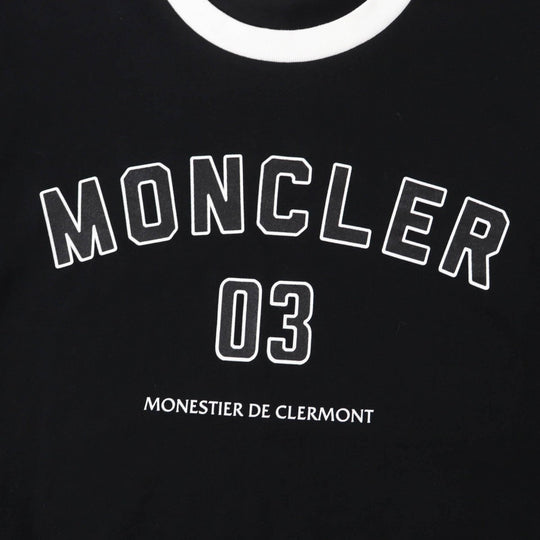 MONCLER Short sleeve T-shirt Main: 100% cotton, Part: 100% cotton black Women S Used Authentic