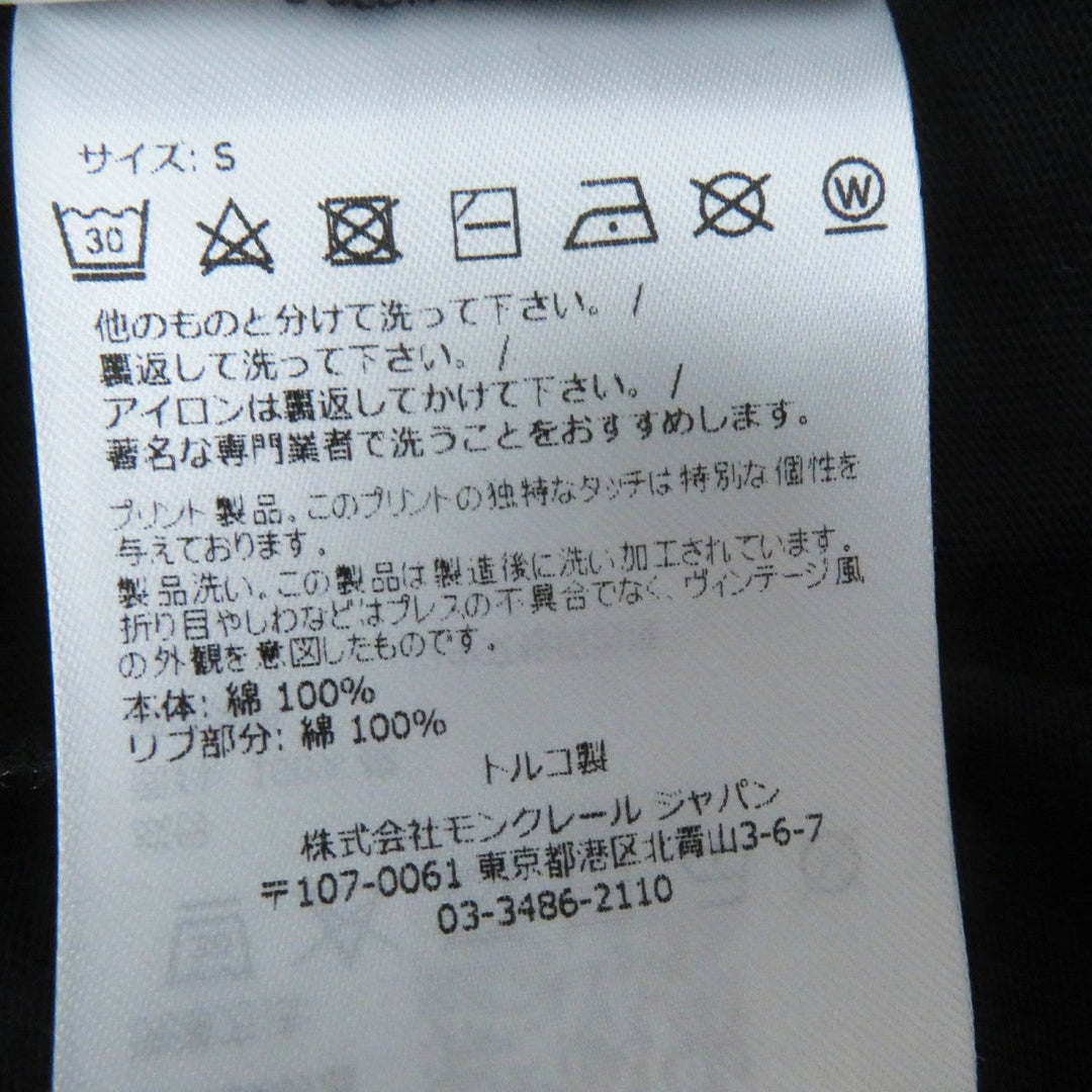 MONCLER Short sleeve T-shirt Main: 100% cotton, Part: 100% cotton black Women S Used Authentic