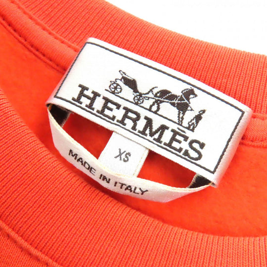HERMES sweat Main: 100% cotton, part: 90% cotton, part: 10% polyurethane, part: 80% nylon, part: 20% polyurethane Orange black white Run H mens XS Used Authentic