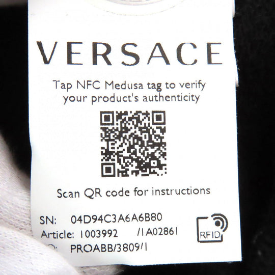VERSACE sweat 1003992 Main: 100% cotton, Part: 100% cotton Black White La Greca mens M Used Authentic