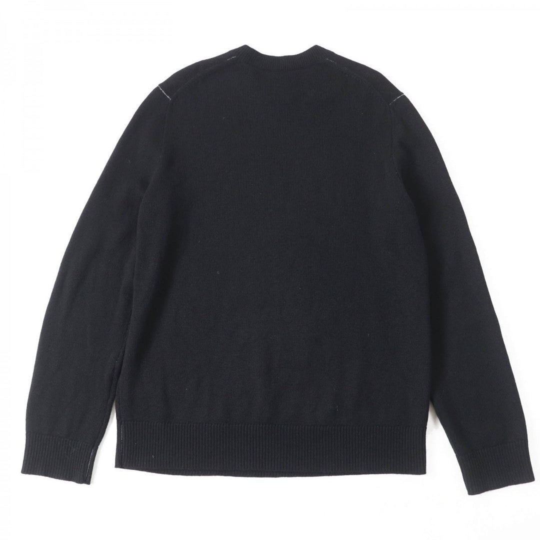 BURBERRY knit 8072111 Main: 100% cashmere, Part: 100% cotton black mens M Used Authentic