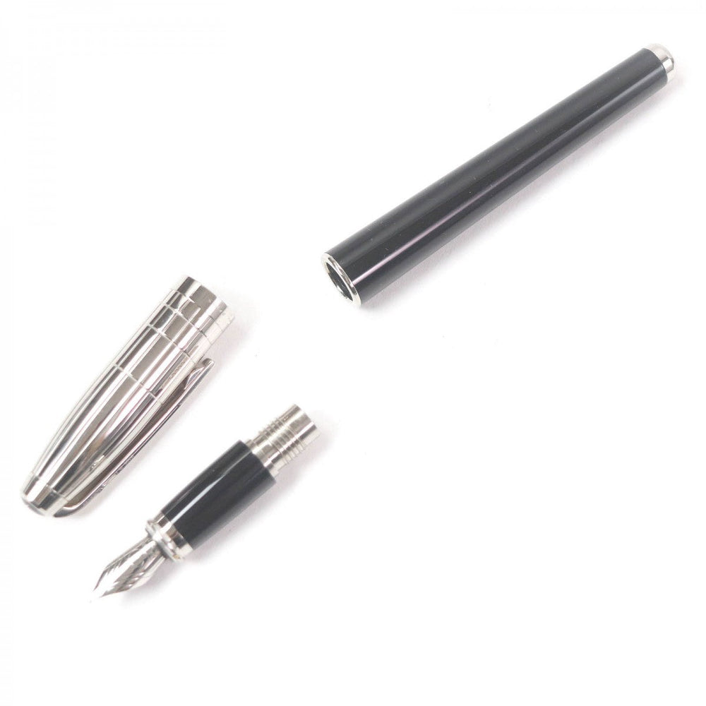 Dupont fountain pen Pen point: 14K Black Silver Fidelio mens Used Authentic