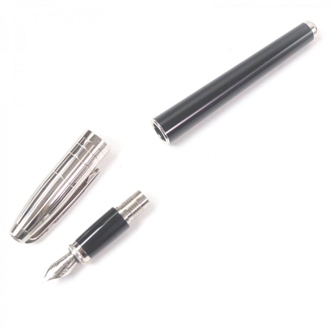 Dupont fountain pen Pen point: 14K Black Silver Fidelio mens Used Authentic