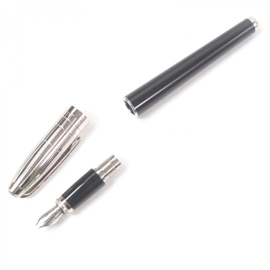 Dupont fountain pen Pen point: 14K Black Silver Fidelio mens Used Authentic