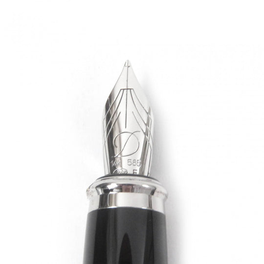 Dupont fountain pen Pen point: 14K Black Silver Fidelio mens Used Authentic