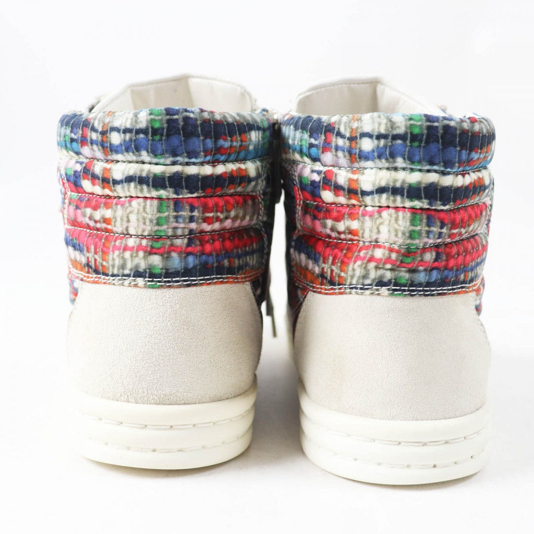CHANEL High cut sneakers G29918 Main: Suede leather light gray multi Women 36 Used Authentic