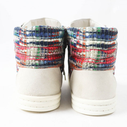CHANEL High cut sneakers G29918 Main: Suede leather light gray multi Women 36 Used Authentic