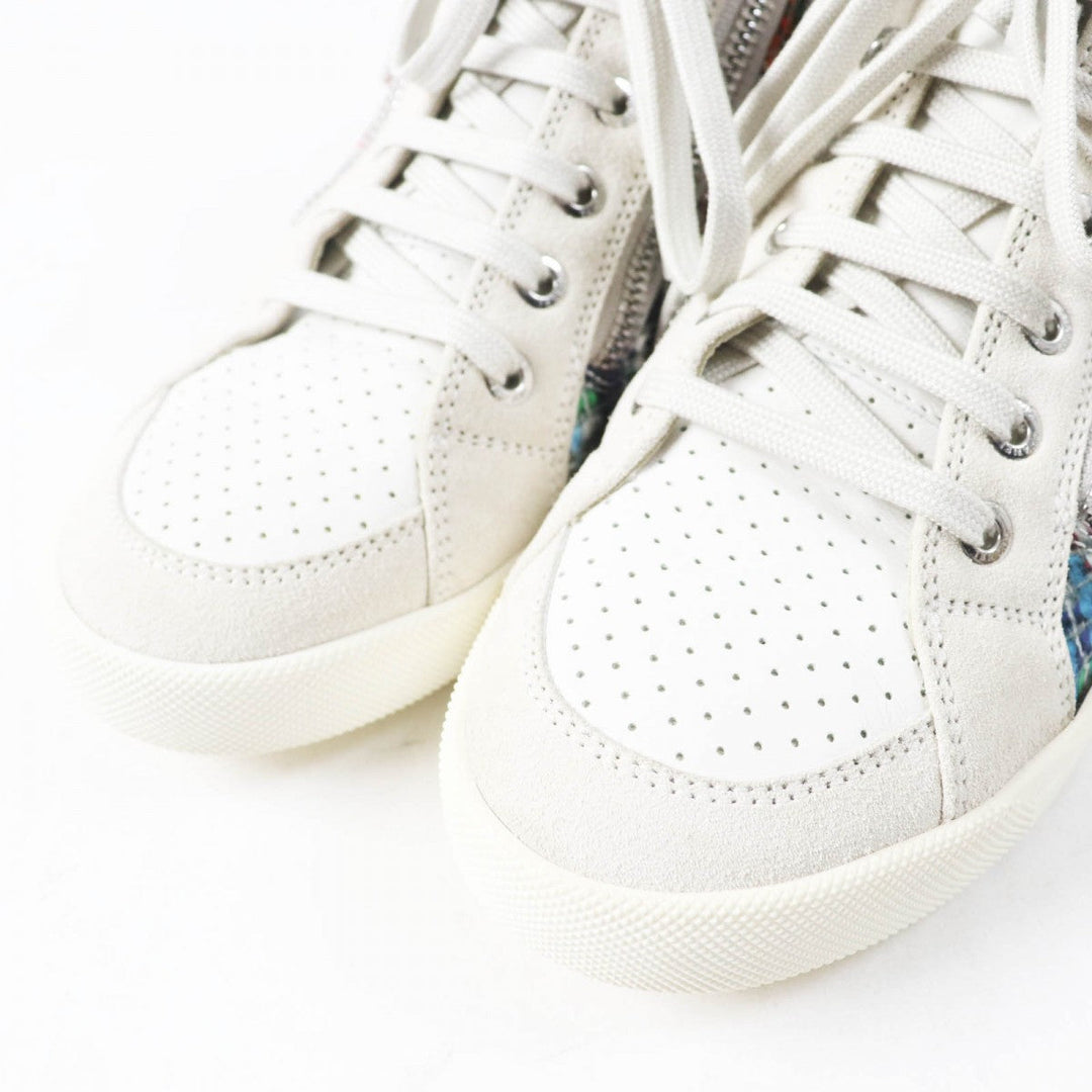 CHANEL High cut sneakers G29918 Main: Suede leather light gray multi Women 36 Used Authentic