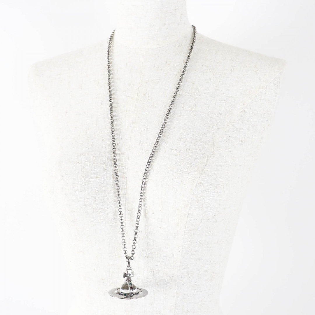 Vivienne Westwood Necklace Silver plated, Natural stone, Rhinestone Gunmetal Multi Giant Rhinestones Orb Necklace Large