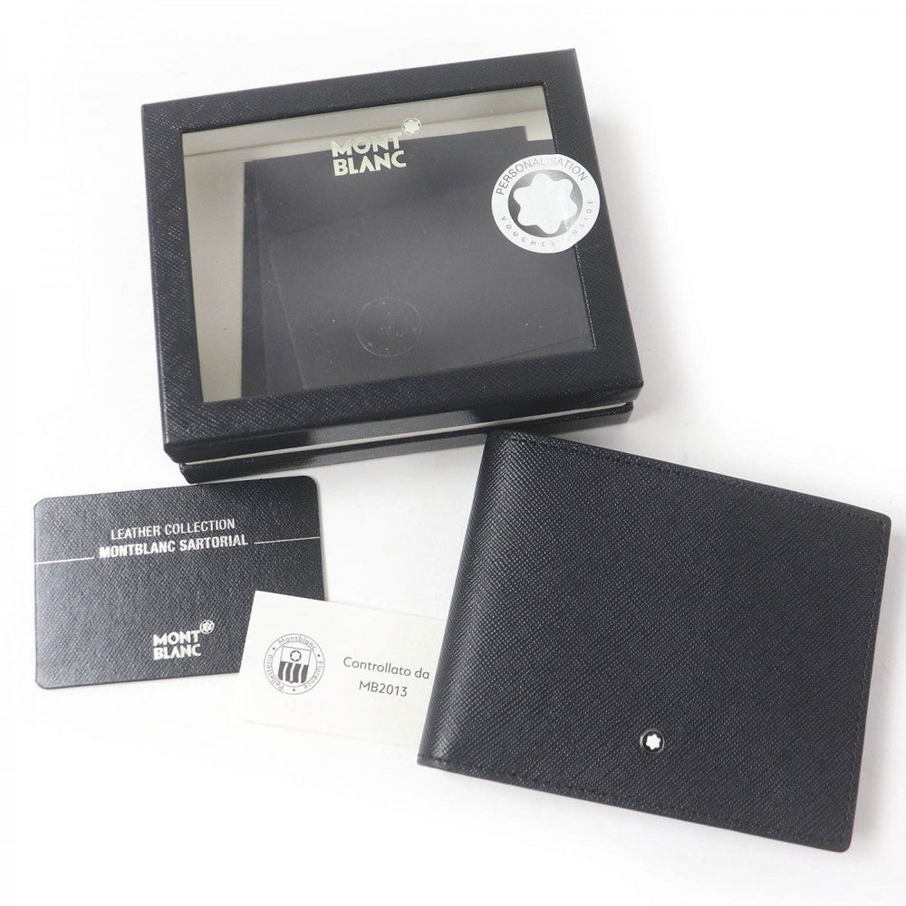 MONTBLANC Bill Compartment Main: Leather black Sartorial Wallet 6cc mens Used Authentic