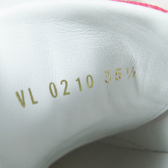 LOUIS VUITTON Low cut sneakers Part: Leather, Part: Canvas Red white Stellar line Women 35.5 Used Authentic