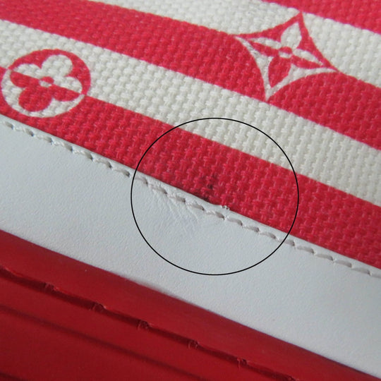 LOUIS VUITTON Low cut sneakers Part: Leather, Part: Canvas Red white Stellar line Women 35.5 Used Authentic