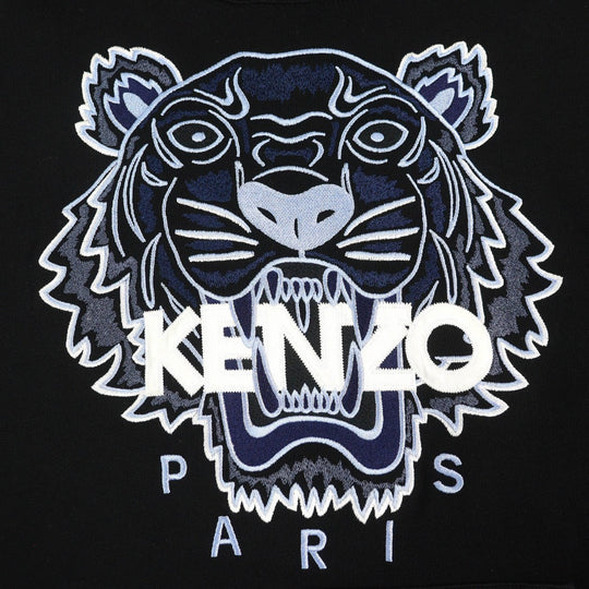KENZO Hoodie FB55SW3104XA Main: 100% cotton, Part: 98% cotton, Part: 2% polyurethane, Part: 100% polyester, Part: 95% cotton Black White Blue type mens XL Used Authentic