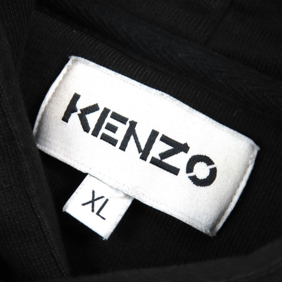 KENZO Hoodie FB55SW3104XA Main: 100% cotton, Part: 98% cotton, Part: 2% polyurethane, Part: 100% polyester, Part: 95% cotton Black White Blue type mens XL Used Authentic