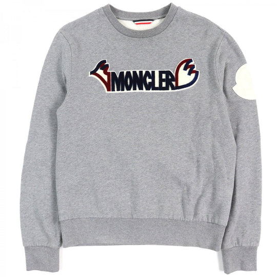 MONCLER GENIUS 2 sweat D20918038150 Main: 100% cotton, Part: 90% cotton, Part: 10% polyurethane Gray navy red MAGLIA GIROCOLLO mens S Used Authentic