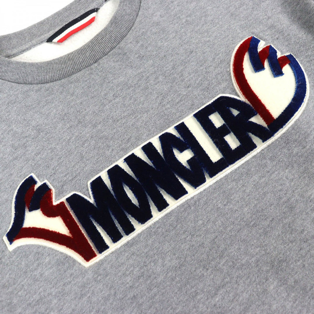 MONCLER GENIUS 2 sweat D20918038150 Main: 100% cotton, Part: 90% cotton, Part: 10% polyurethane Gray navy red MAGLIA GIROCOLLO mens S Used Authentic