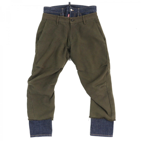 DSQUARED2 Pants S74FZ0014 Outer: 100% cotton, part: 98% cotton, part: 2% polyurethane Khaki Indigo Blue mens 44 Used Authentic