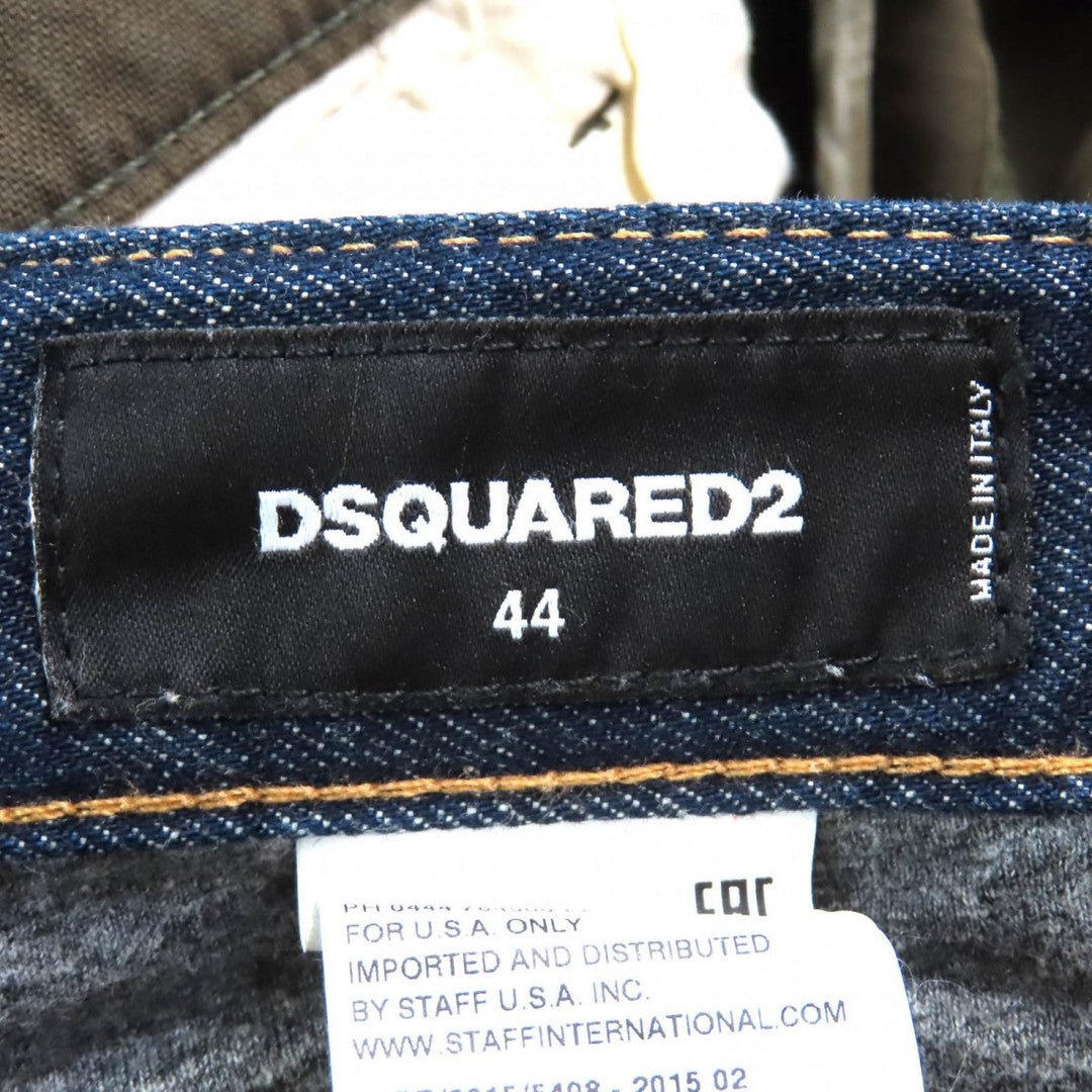 DSQUARED2 Pants S74FZ0014 Outer: 100% cotton, part: 98% cotton, part: 2% polyurethane Khaki Indigo Blue mens 44 Used Authentic