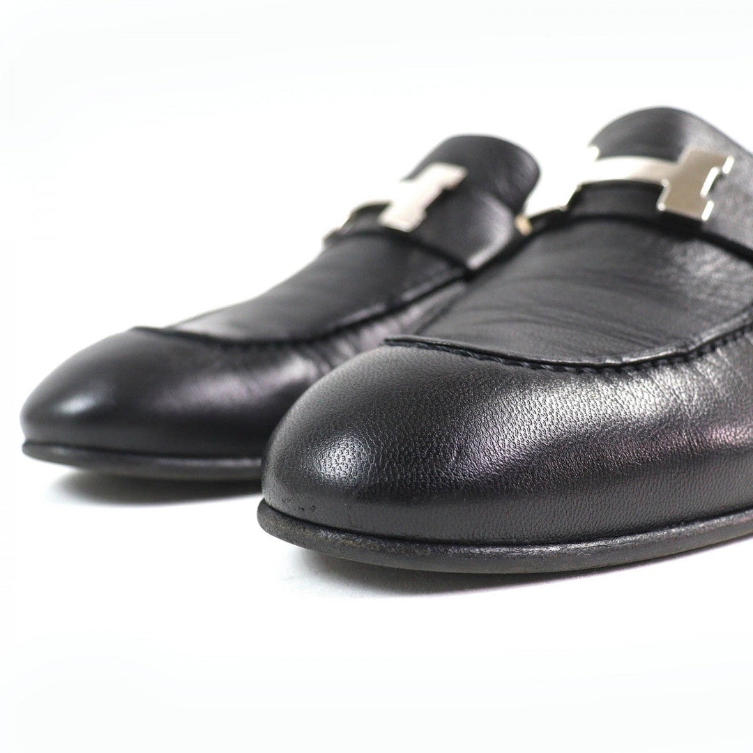 HERMES loafers 172368Z leather black Constance 40.5