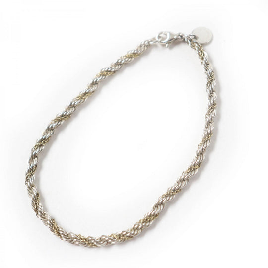 TIFFANY&Co. bracelet Main�FSV925 , Main�F750 Silver gold Twisted Bracelet Women Used Authentic