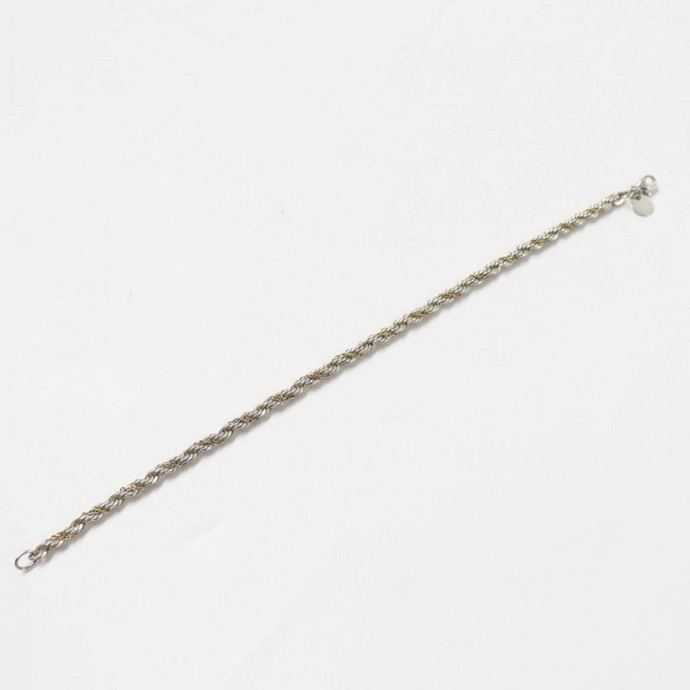 TIFFANY&Co. bracelet Main�FSV925 , Main�F750 Silver gold Twisted Bracelet Women Used Authentic