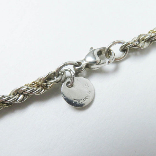 TIFFANY&Co. bracelet Main�FSV925 , Main�F750 Silver gold Twisted Bracelet Women Used Authentic