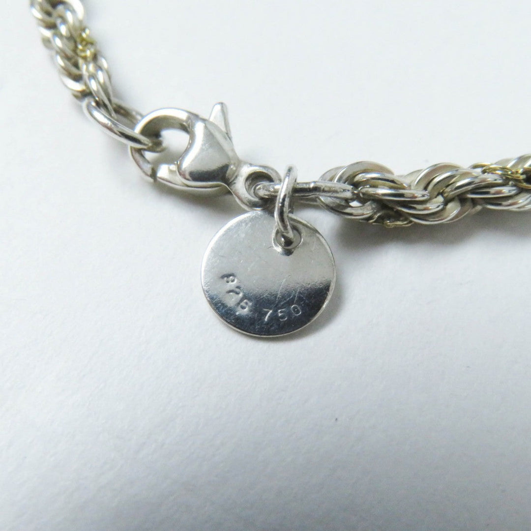 TIFFANY&Co. bracelet Main�FSV925 , Main�F750 Silver gold Twisted Bracelet Women Used Authentic
