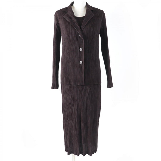 ISSEY MIYAKE ensemble IM33FD4272 IM33FH462 Main: 100% polyester Dark brown Women 2 Used Authentic