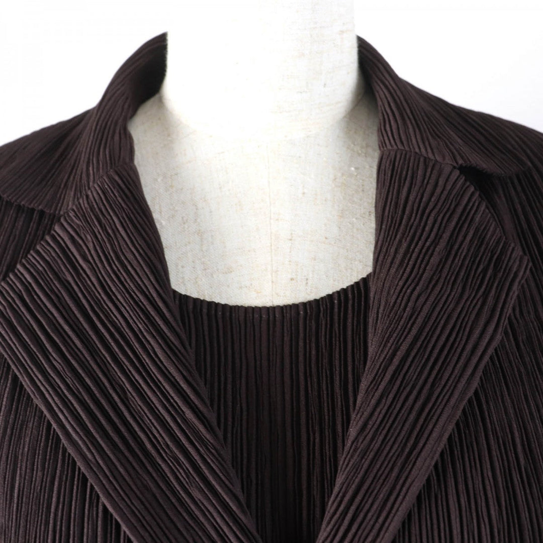ISSEY MIYAKE ensemble IM33FD4272 IM33FH462 Main: 100% polyester Dark brown Women 2 Used Authentic