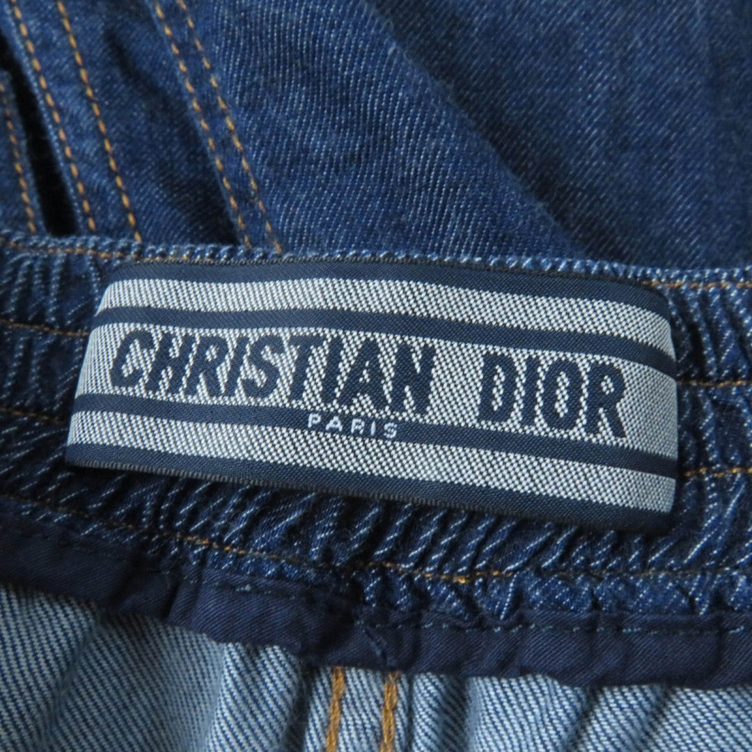 Christian Dior Wide pants 222P36A3517 Main: 100% cotton Indigo Women 36 Used Authentic