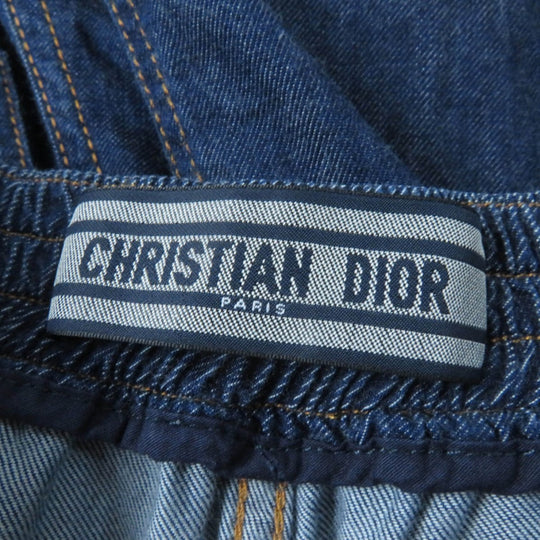 Christian Dior Wide pants 222P36A3517 Main: 100% cotton Indigo Women 36 Used Authentic