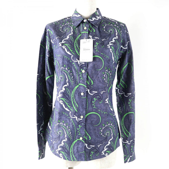 ETRO Long sleeve shirt Main: 97% cotton, Main: 3% polyurethane Blue type Women 38 Used Authentic
