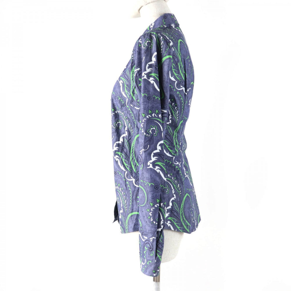 ETRO Long sleeve shirt Main: 97% cotton, Main: 3% polyurethane Blue type Women 38 Used Authentic