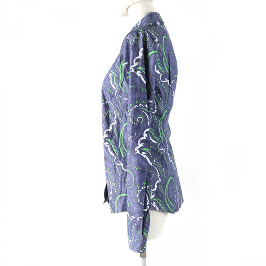 ETRO Long sleeve shirt Main: 97% cotton, Main: 3% polyurethane Blue type Women 38 Used Authentic