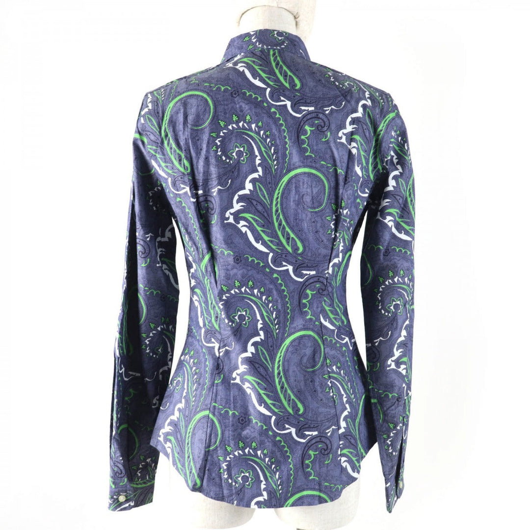 ETRO Long sleeve shirt Main: 97% cotton, Main: 3% polyurethane Blue type Women 38 Used Authentic