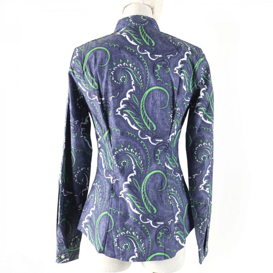 ETRO Long sleeve shirt Main: 97% cotton, Main: 3% polyurethane Blue type Women 38 Used Authentic