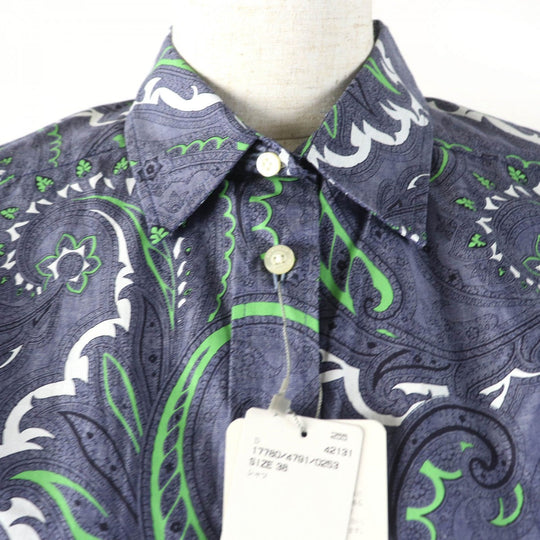 ETRO Long sleeve shirt Main: 97% cotton, Main: 3% polyurethane Blue type Women 38 Used Authentic